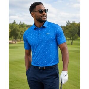 Black Clover Live Lucky Golf Polo Mens XL Blue Diamond Performance Shirt